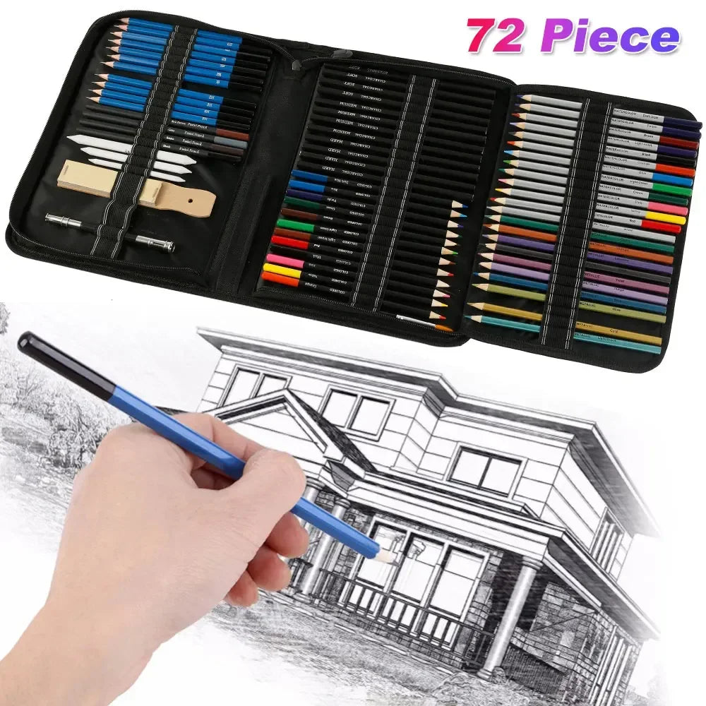 72Pcs Drawing Sketching Kit Set