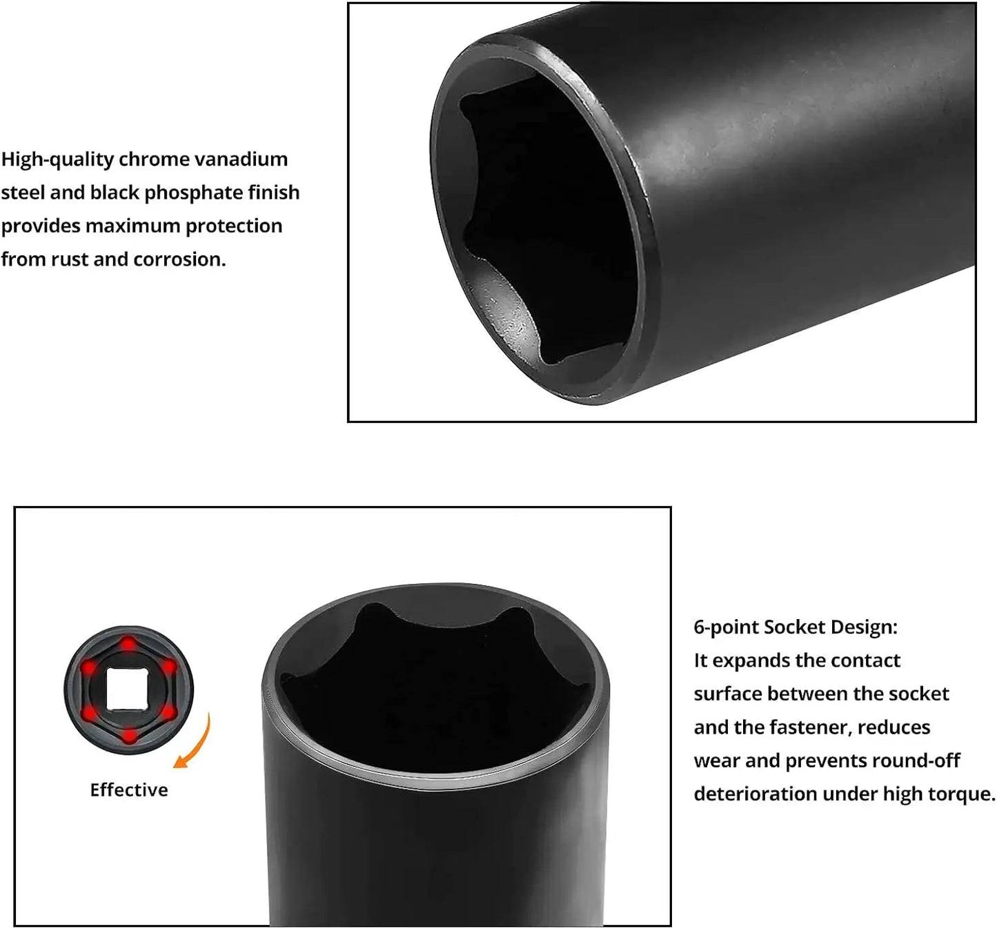 1/2-Inch Impact Socket Sets, 23 Pieces