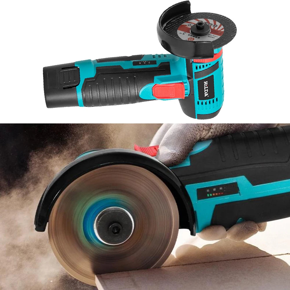 12V Cordless Polishing Machine 19500RPM 300W Cut-Off/Angle Grinder 2000mah Power Grinder Grinding Tool Rechargeable Power Tool