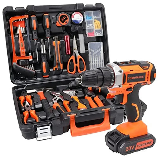 120-Pcs Cordless Tool Set Kit 20V Power Drill