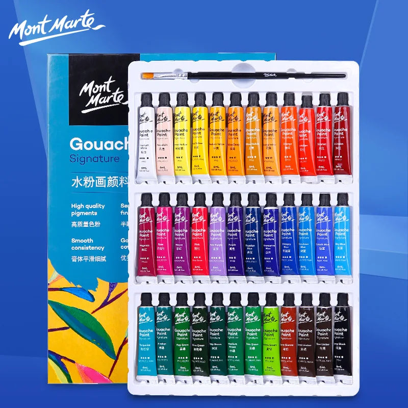 Gouache Paint Set 6ml Tubes - vivid colors