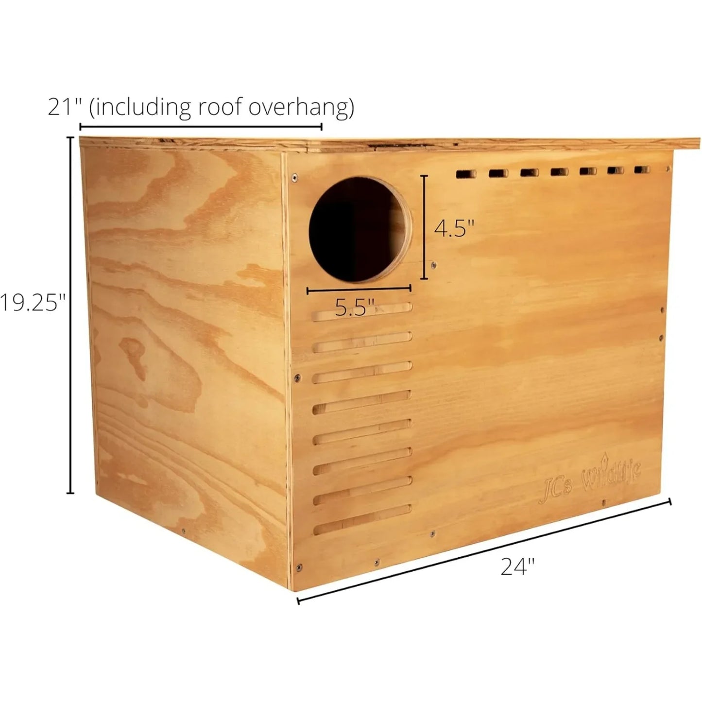 US Wildlife Barn Owl Nesting Box Large House Crafted - Exterior Grade Treated Plywood，Dedicated Clean Out Door for Easy Cleaning