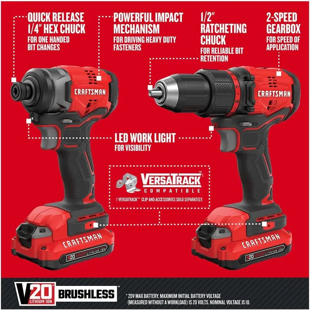 Power Tool Combo Kit, 4-Tool, 2 Batteries and Charger