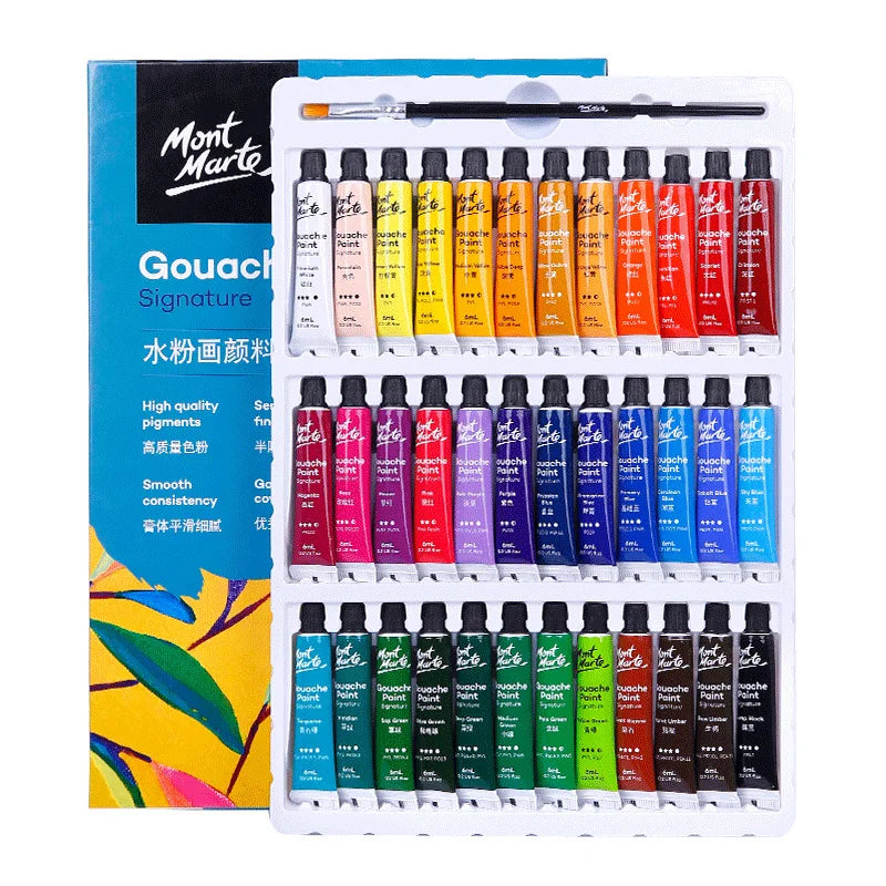 Gouache Paint Set 6ml Tubes - vivid colors