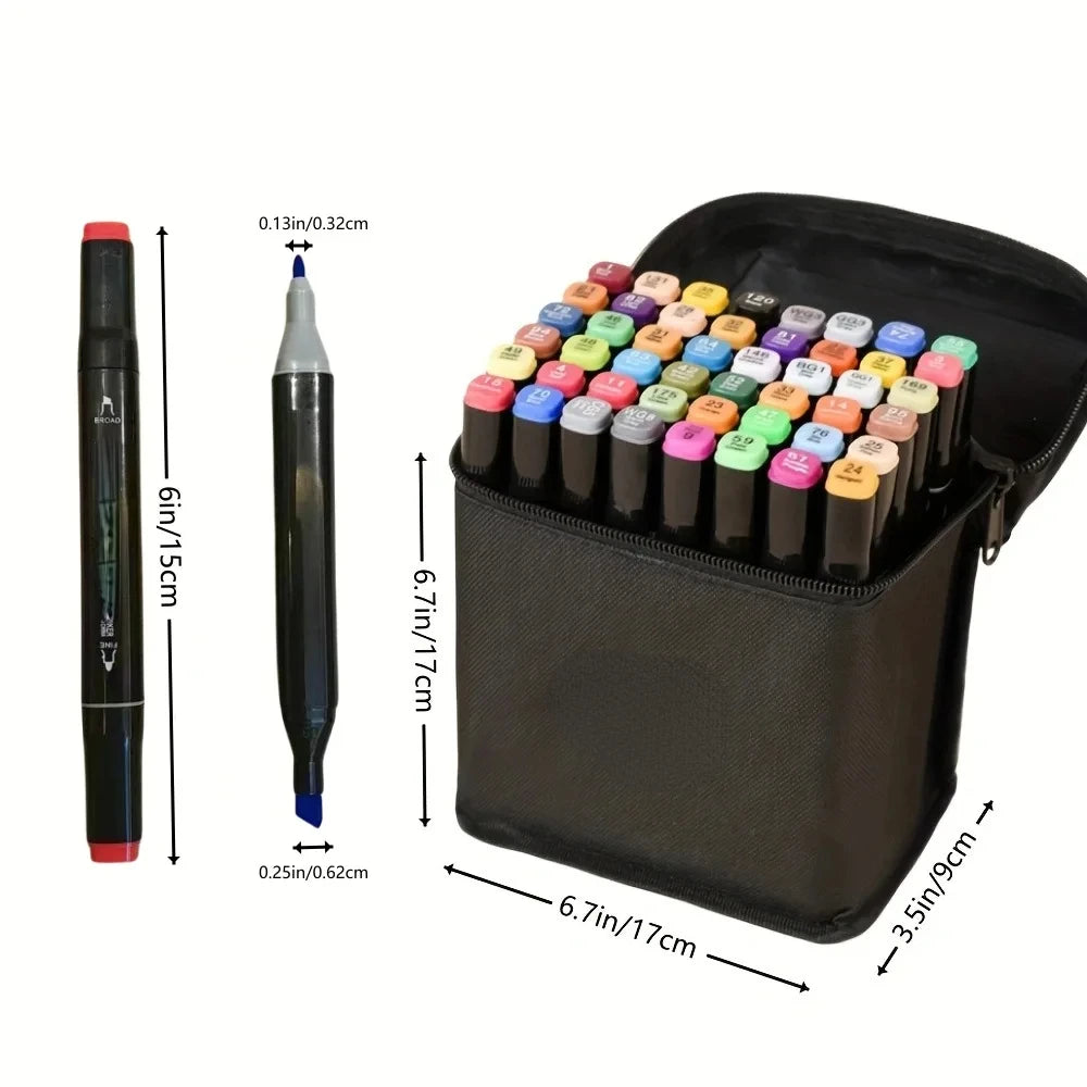 24/48/80 Colors Oily Art Marker Pen Set for Draw Double Headed Sketching Oily Tip Based Markers Graffiti Manga School Art Suppli