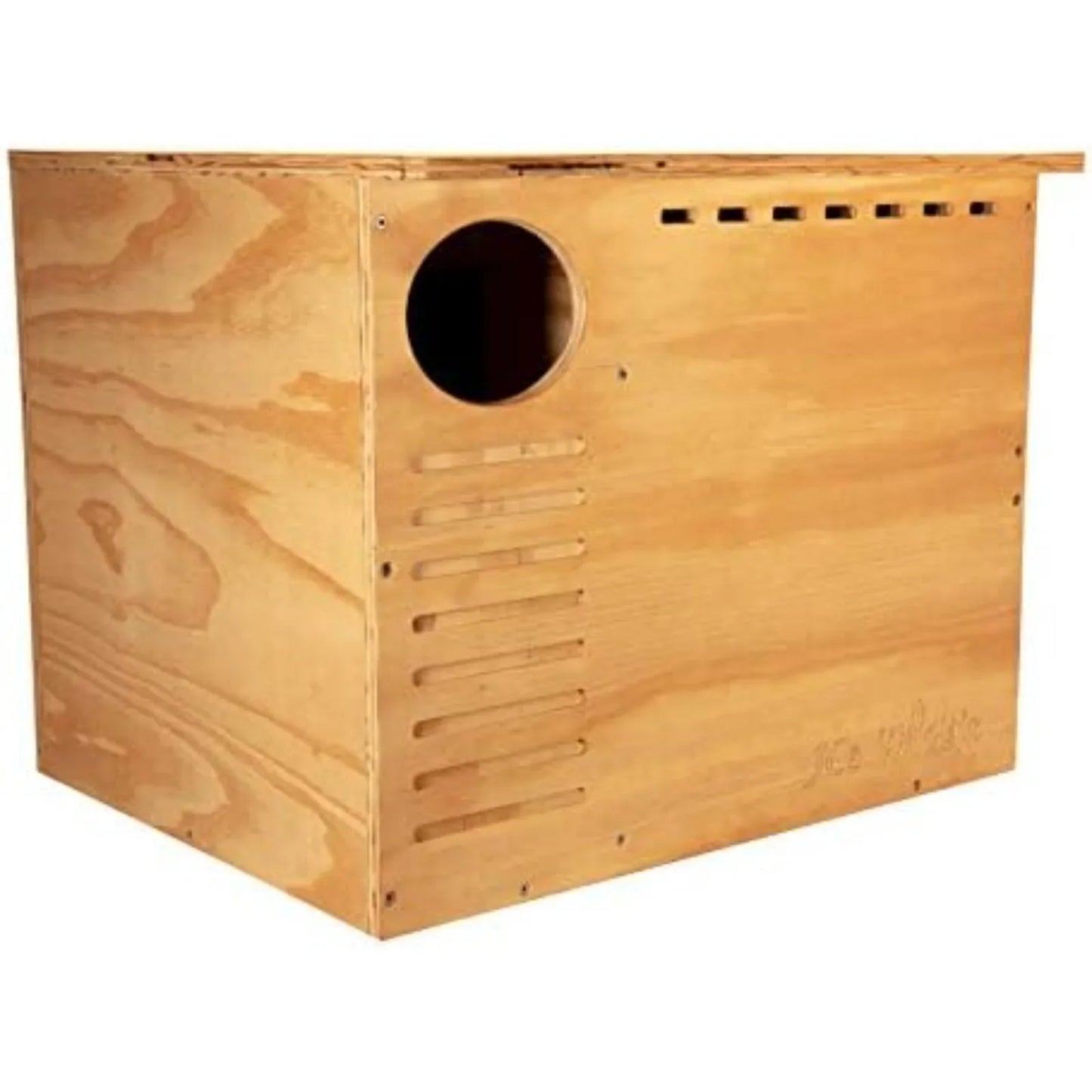 US Wildlife Barn Owl Nesting Box Large House Crafted - Exterior Grade Treated Plywood，Dedicated Clean Out Door for Easy Cleaning