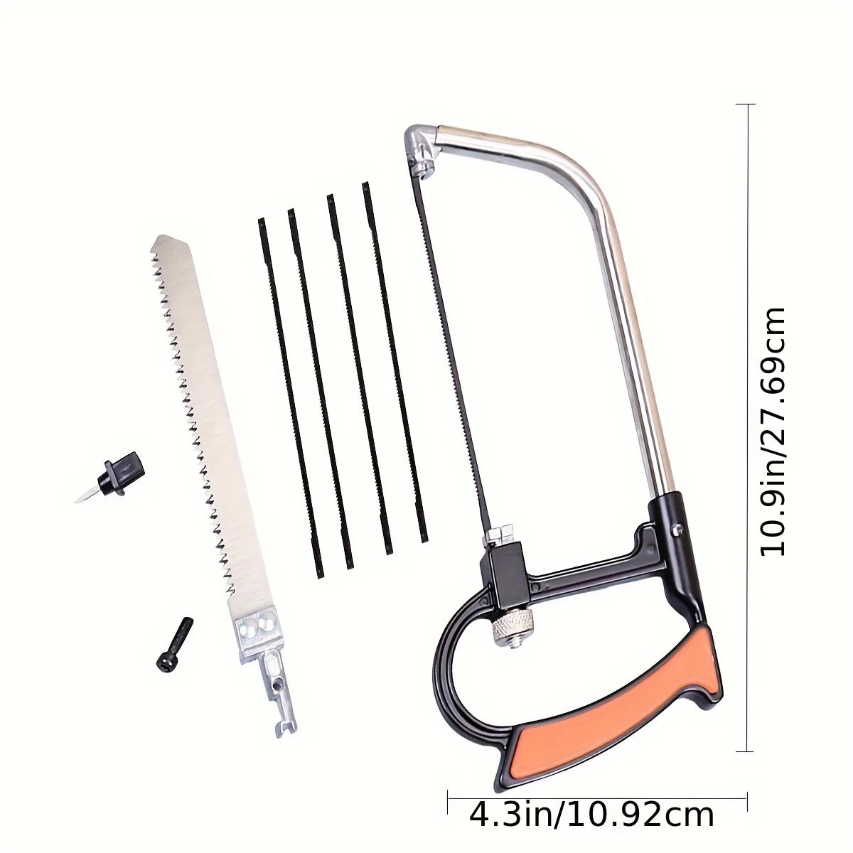 Hacksaw Set, 12 inch Steel Saw with Replaceable Saw Blades and Metal Miter, 3pcs Handsaws (Hacksaw Frame, Mini Hacksaw) for Wood